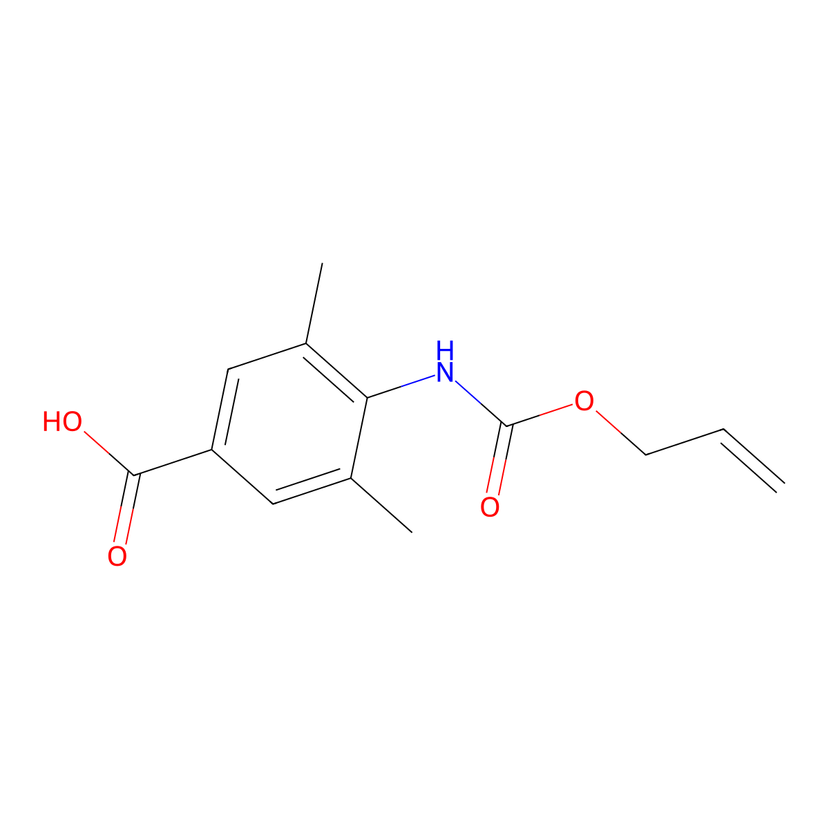 3,5-Dimethyl-4-{[(prop-2-en-1-yloxy)carbonyl]amino}benzoic acid molecular structure, CAS 2757891-59-9
