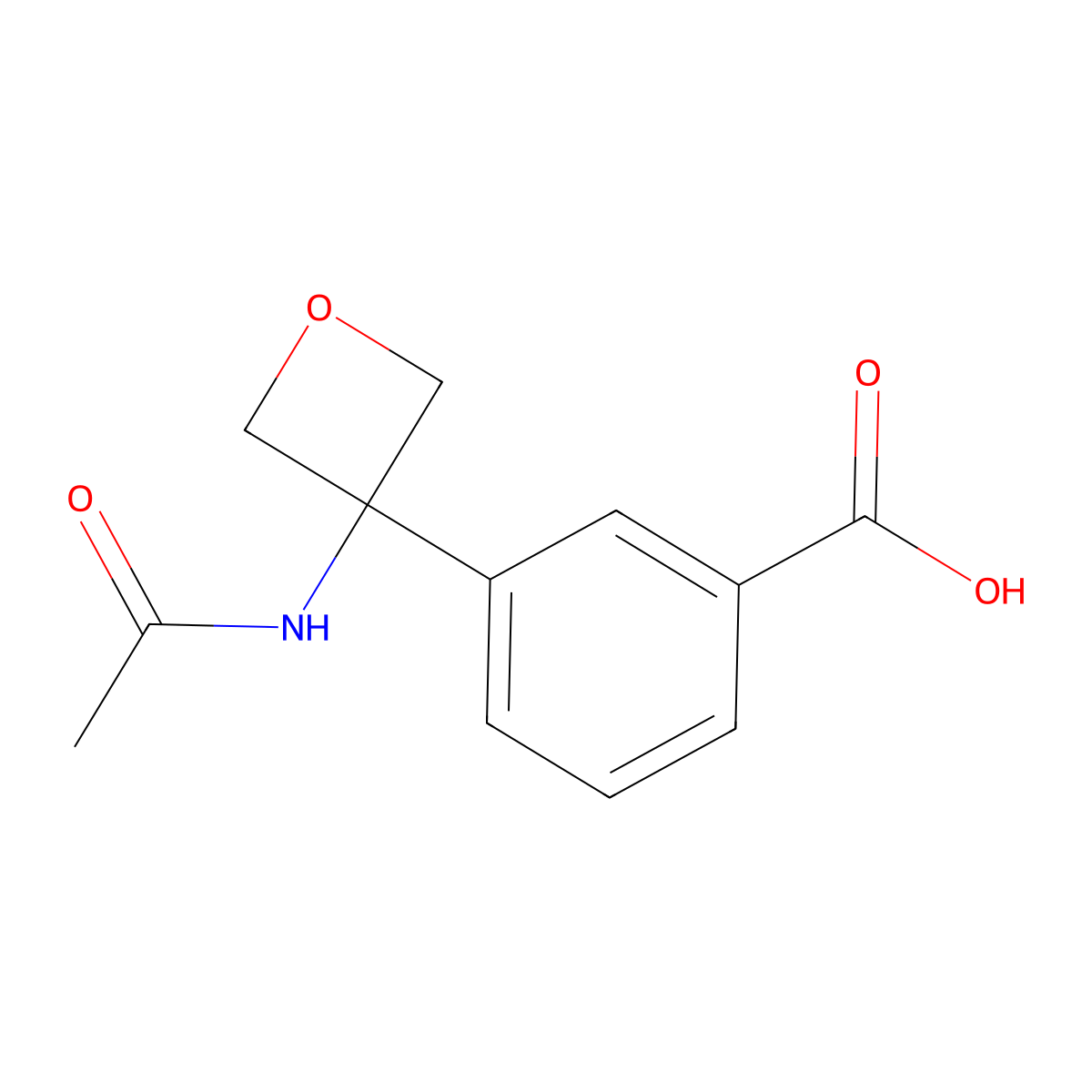 3-(3-Acetamidooxetan-3-yl)benzoic acid molecular structure, CAS 2757891-60-2