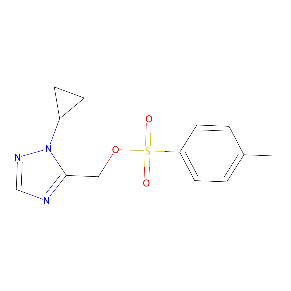 (1-cyclopropyl-1H-1,2,4-triazol-5-yl)methyl 4-methylbenzene-1-sulfonate molecular structure, CAS 2757891-61-3