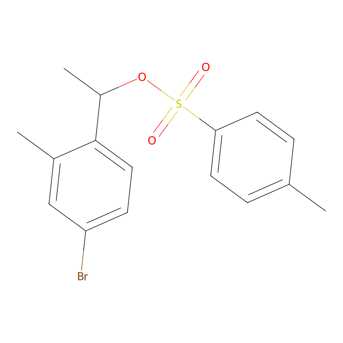 1-(4-Bromo-2-methylphenyl)ethyl 4-methylbenzene-1-sulfonate molecular structure, CAS 2757891-64-6