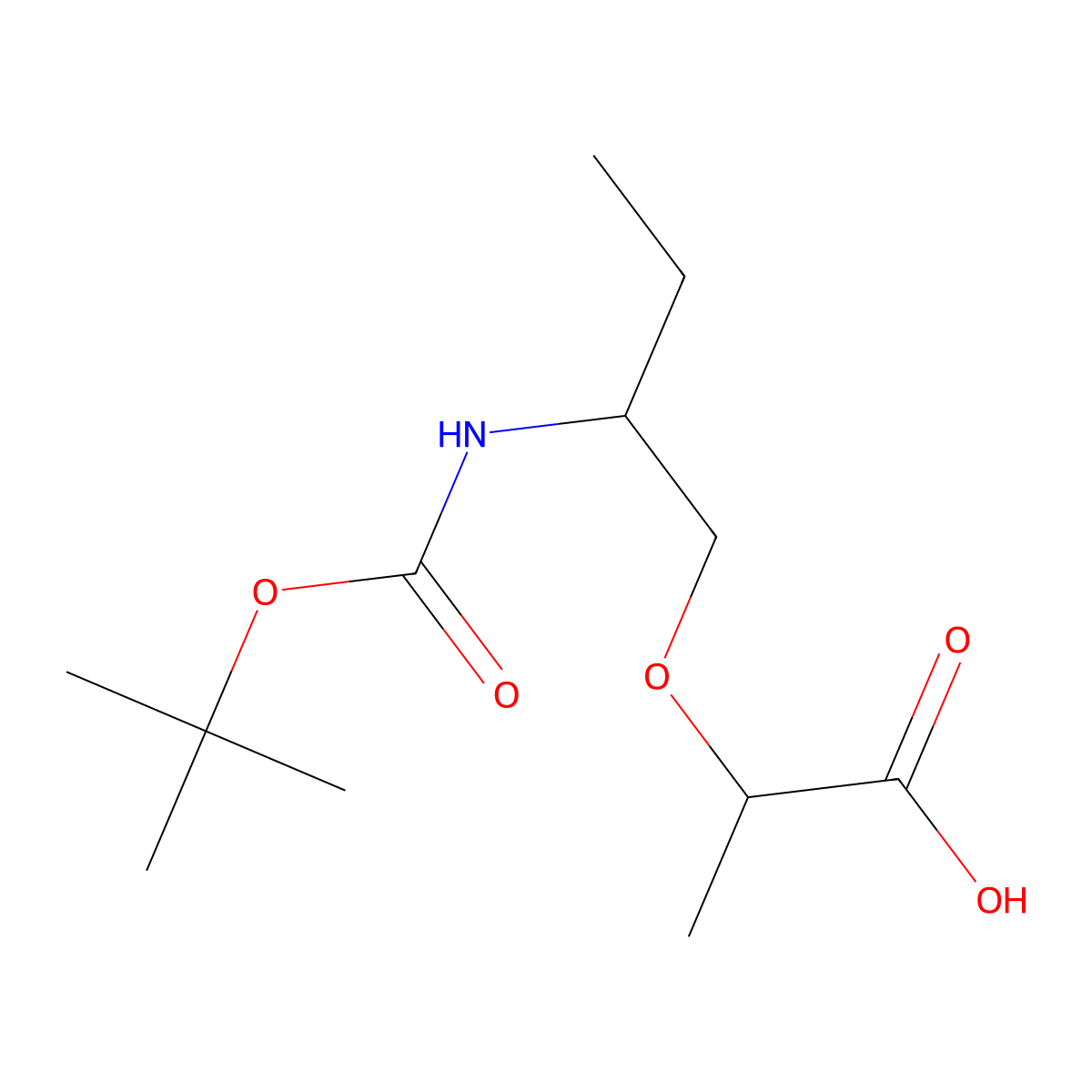 2-(2-{[(Tert-butoxy)carbonyl]amino}butoxy)propanoic acid molecular structure, CAS 2757891-68-0