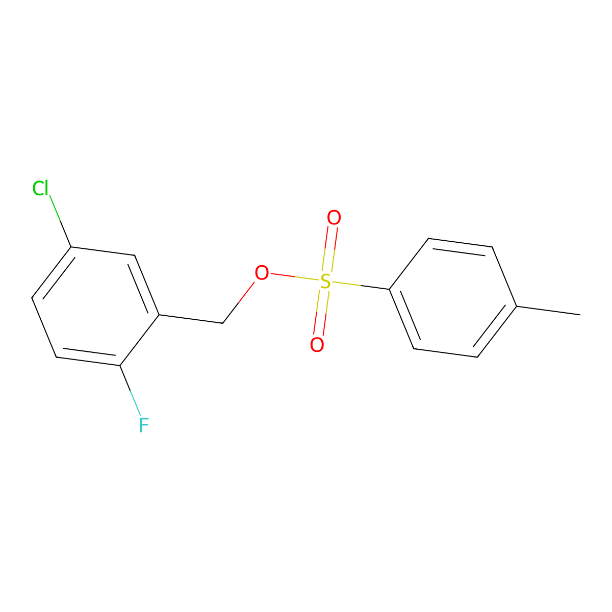 (5-Chloro-2-fluorophenyl)methyl 4-methylbenzene-1-sulfonate molecular structure, CAS 2757891-69-1
