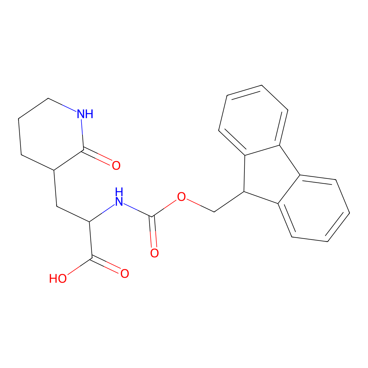 2-({[(9H-fluoren-9-yl)methoxy]carbonyl}amino)-3-(2-oxopiperidin-3-yl)propanoic acid molecular structure, CAS 2757891-70-4