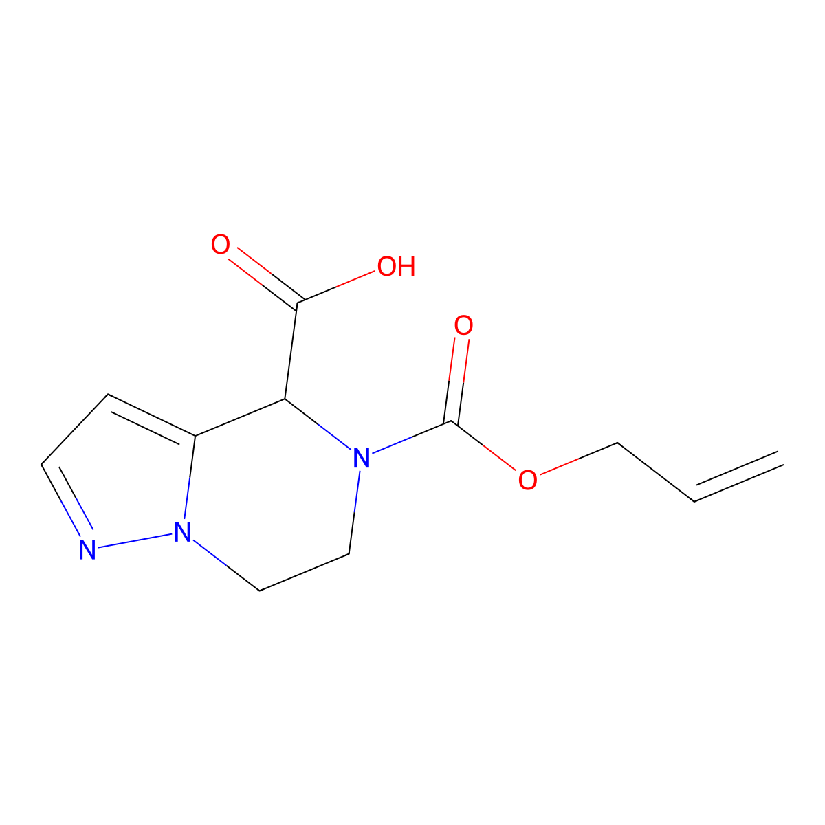5-[(prop-2-en-1-yloxy)carbonyl]-4H,5H,6H,7H-pyrazolo[1,5-a]pyrazine-4-carboxylic acid molecular structure, CAS 2757891-80-6