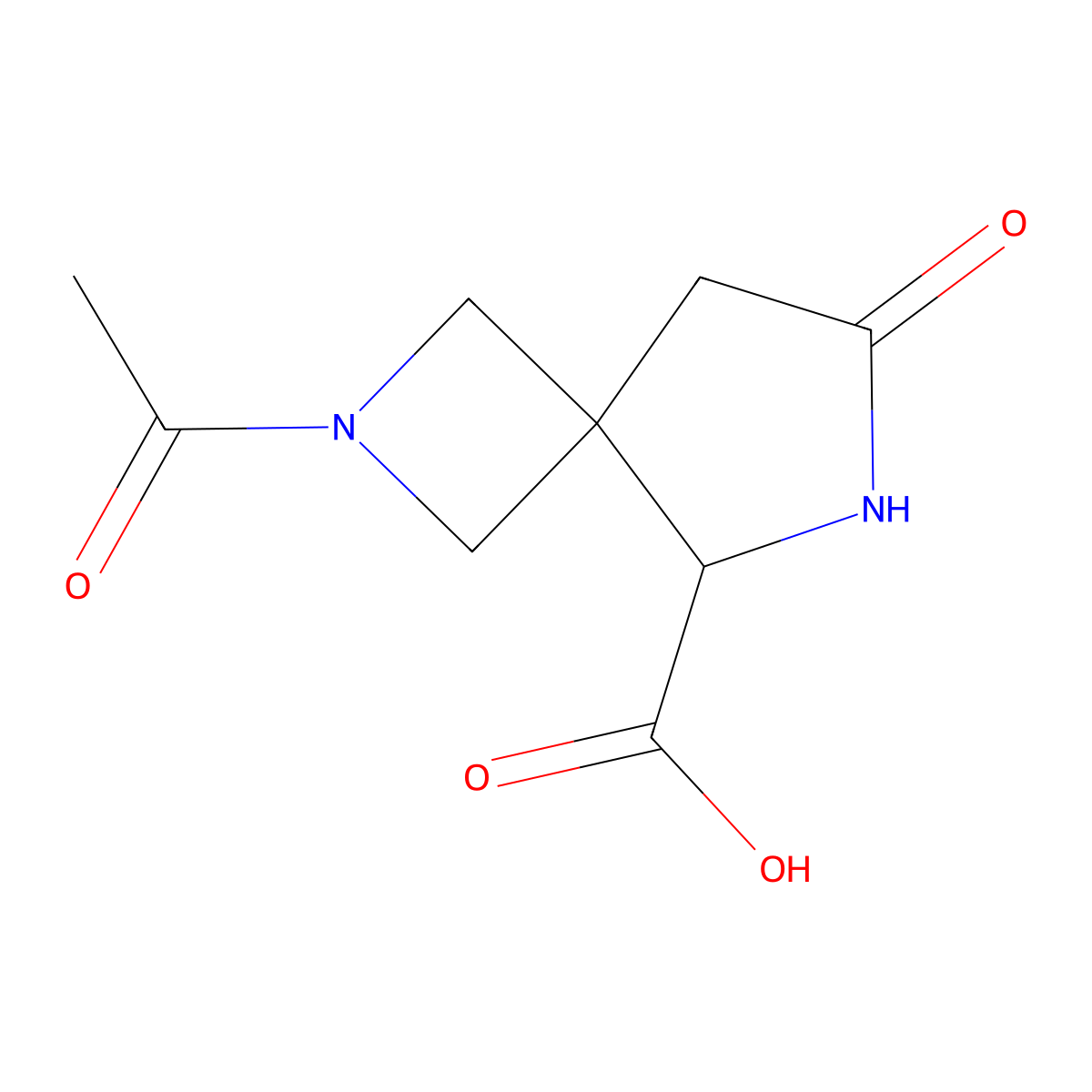 2-Acetyl-7-oxo-2,6-diazaspiro[3.4]octane-5-carboxylic acid molecular structure, CAS 2757891-86-2