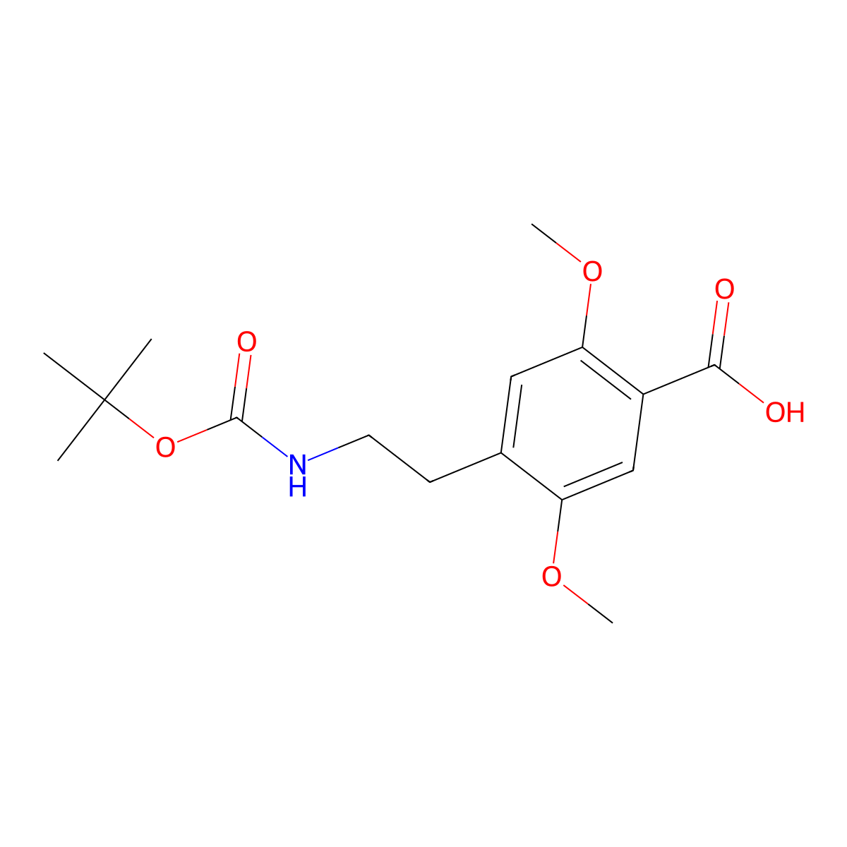4-(2-{[(Tert-butoxy)carbonyl]amino}ethyl)-2,5-dimethoxybenzoic acid molecular structure, CAS 2757891-88-4