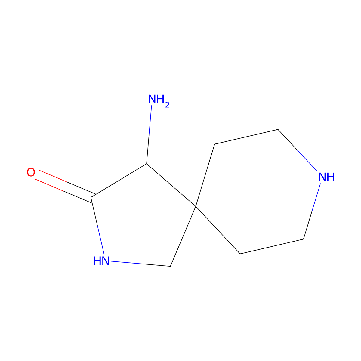 4-Amino-2,8-diazaspiro[4.5]decan-3-one molecular structure, CAS 2757891-89-5