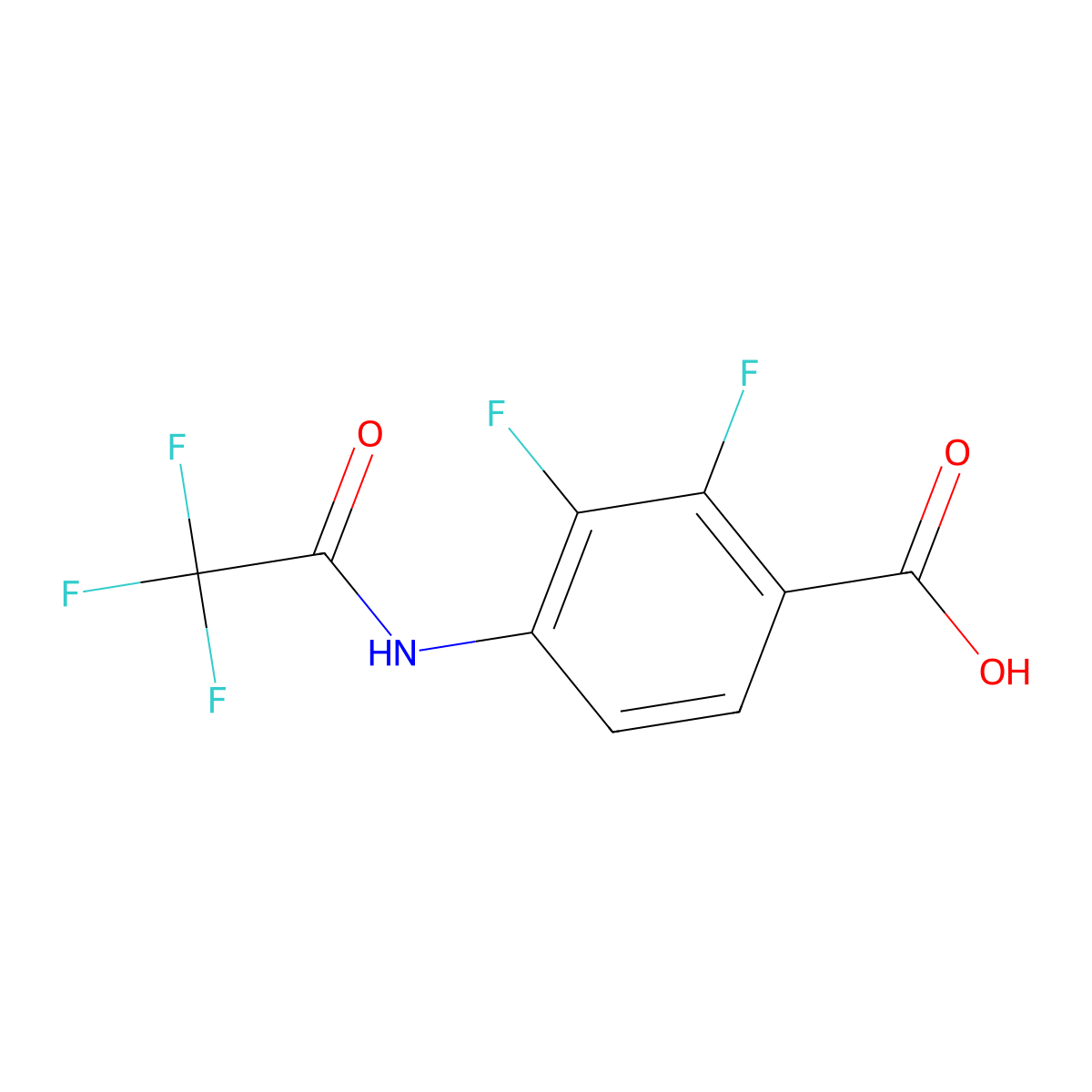 2,3-Difluoro-4-(2,2,2-trifluoroacetamido)benzoic acid molecular structure, CAS 2757891-96-4