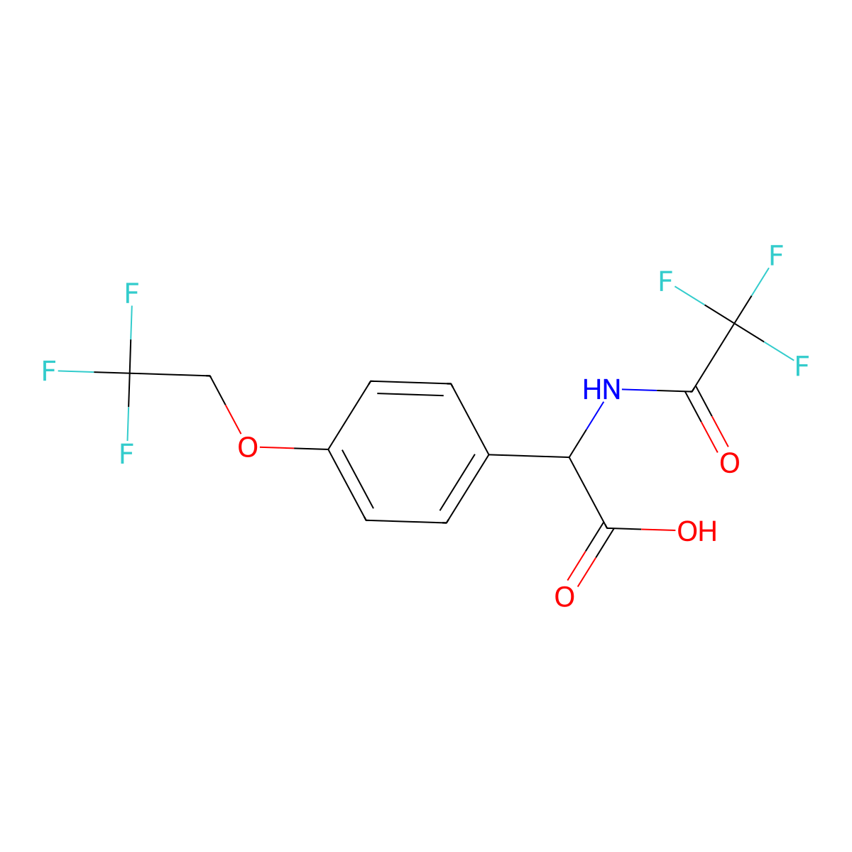 2-(2,2,2-Trifluoroacetamido)-2-[4-(2,2,2-trifluoroethoxy)phenyl]acetic acid molecular structure, CAS 2757894-44-1