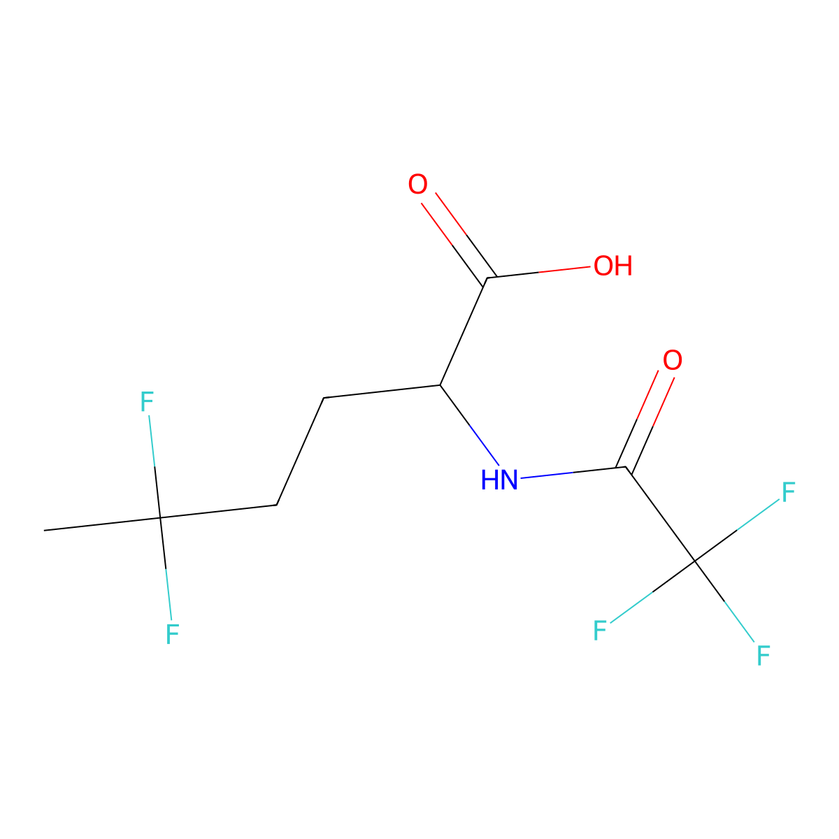 5,5-Difluoro-2-(2,2,2-trifluoroacetamido)hexanoic acid molecular structure, CAS 2757894-53-2