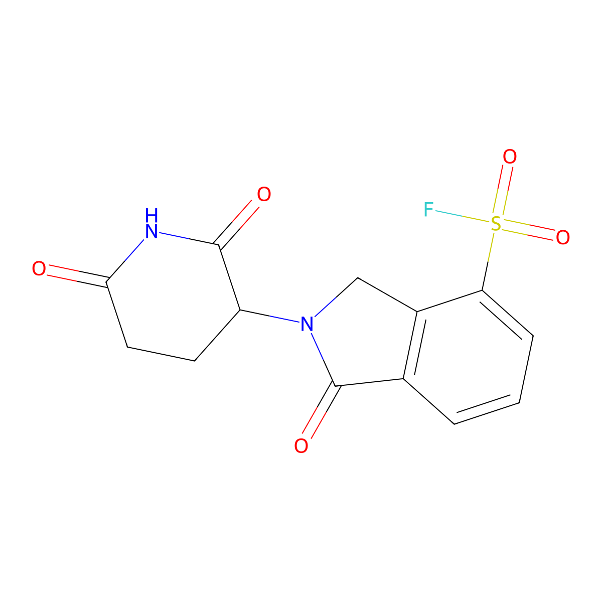 2-(2,6-dioxopiperidin-3-yl)-1-oxo-2,3-dihydro-1H-isoindole-4-sulfonyl fluoride molecular structure, CAS 2757894-69-0