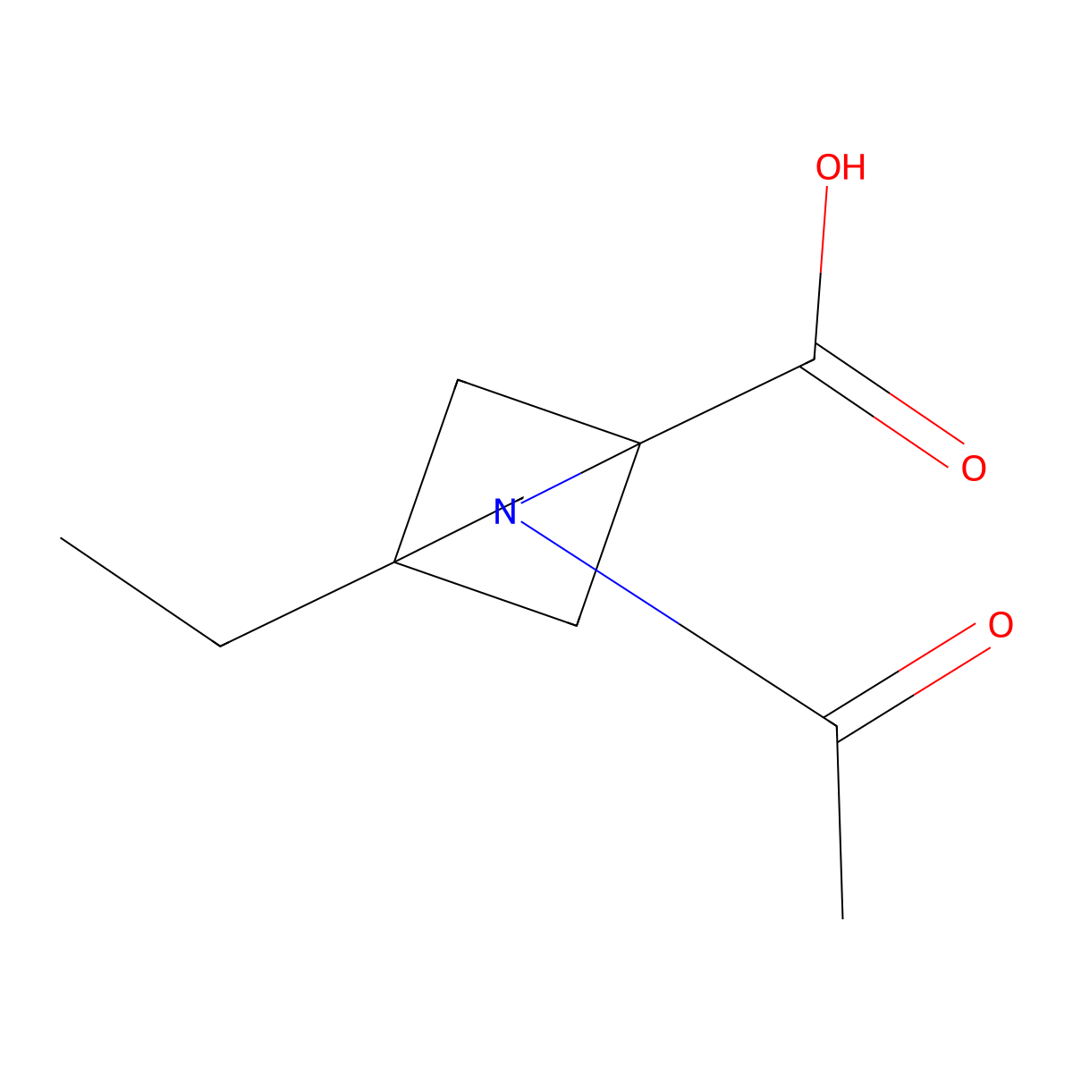 2-Acetyl-4-ethyl-2-azabicyclo[2.1.1]hexane-1-carboxylic acid molecular structure, CAS 2757894-73-6