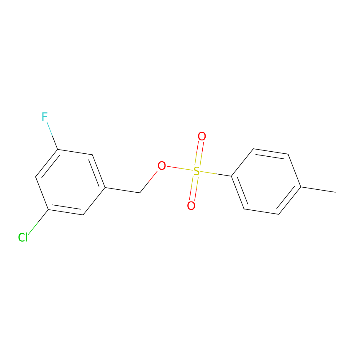 (3-Chloro-5-fluorophenyl)methyl 4-methylbenzene-1-sulfonate molecular structure, CAS 2757894-75-8