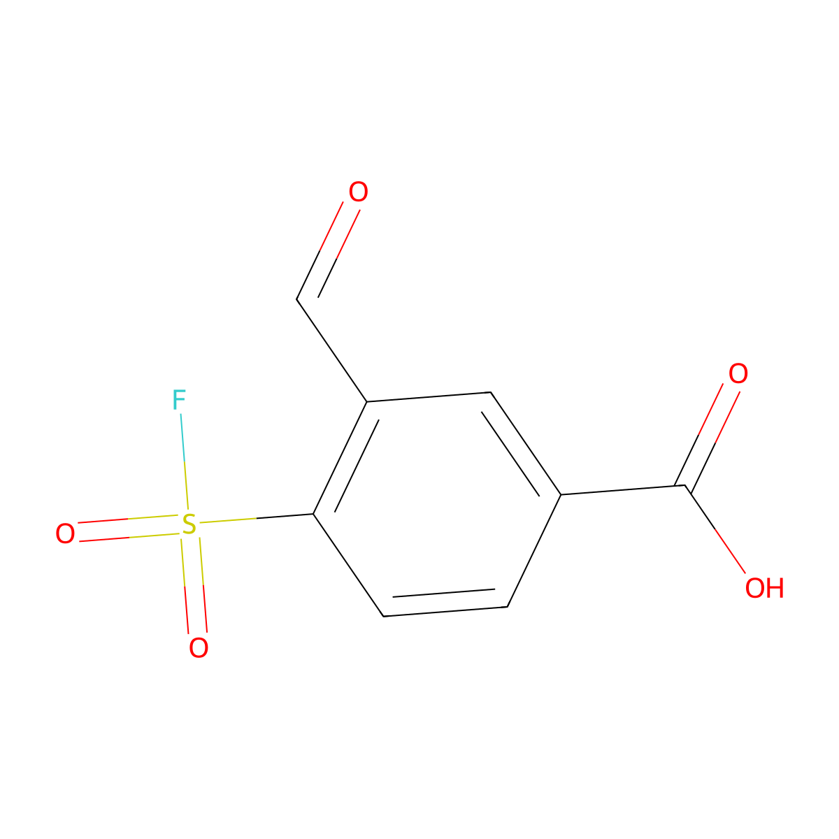 4-(Fluorosulfonyl)-3-formylbenzoic acid molecular structure, CAS 2757894-79-2