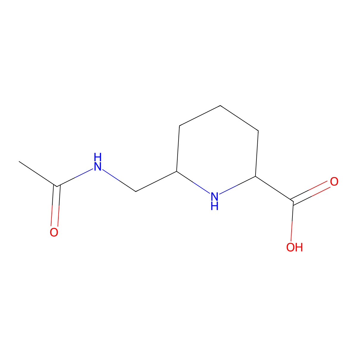 6-(Acetamidomethyl)piperidine-2-carboxylic acid molecular structure, CAS 2757894-80-5
