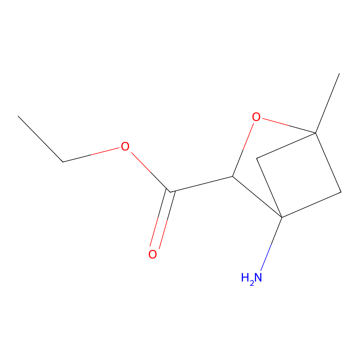 Ethyl 4-amino-1-methyl-2-oxabicyclo[2.1.1]hexane-3-carboxylate molecular structure, CAS 2757894-86-1