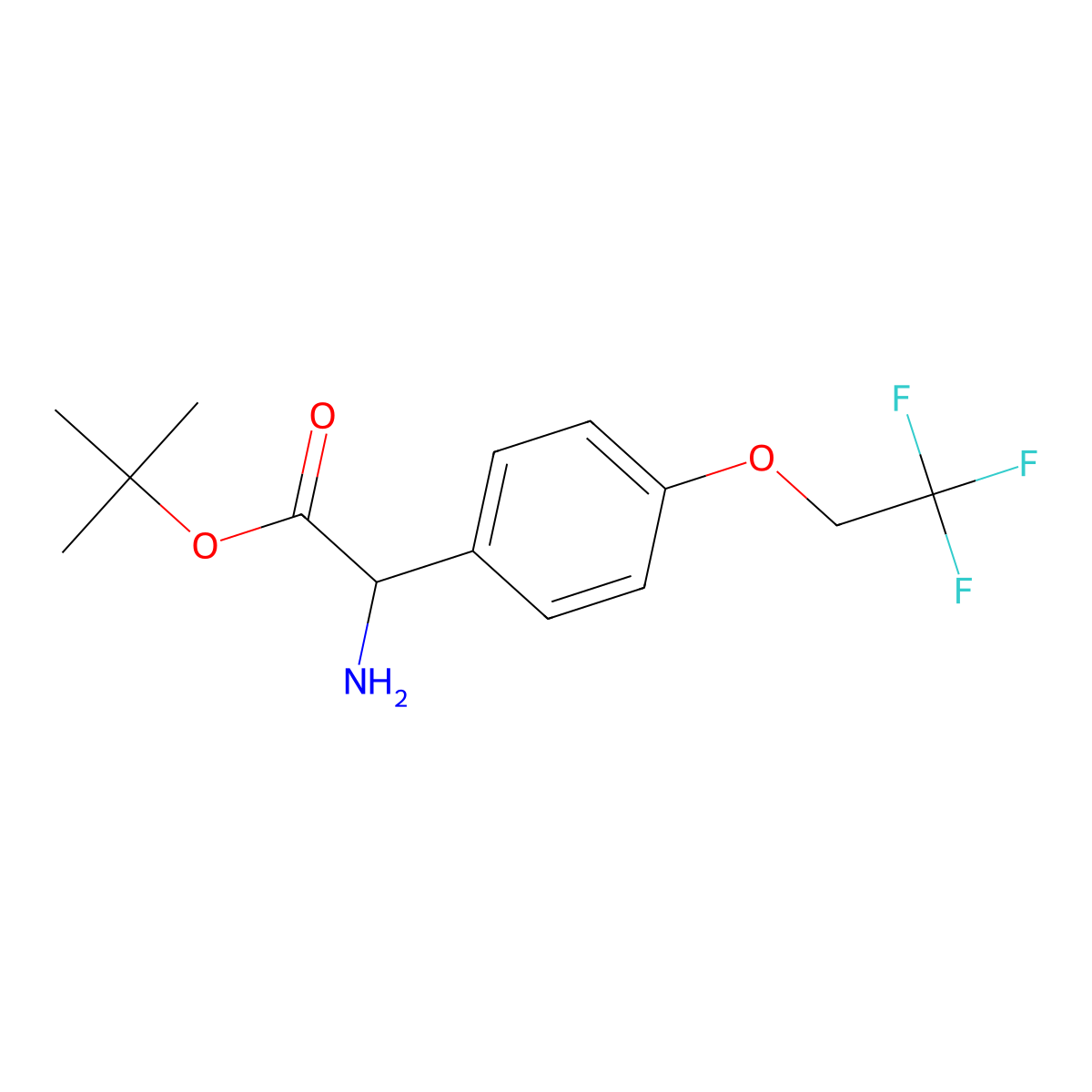 Tert-butyl 2-amino-2-[4-(2,2,2-trifluoroethoxy)phenyl]acetate molecular structure, CAS 2757895-07-9