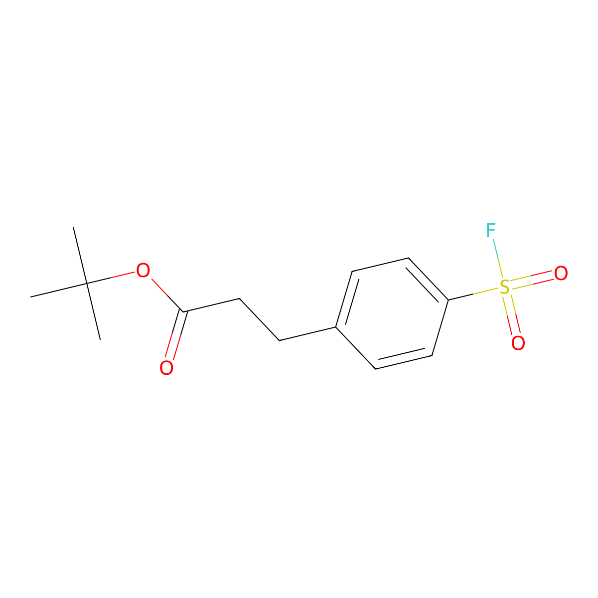 Tert-butyl 3-[4-(fluorosulfonyl)phenyl]propanoate molecular structure, CAS 2757895-08-0