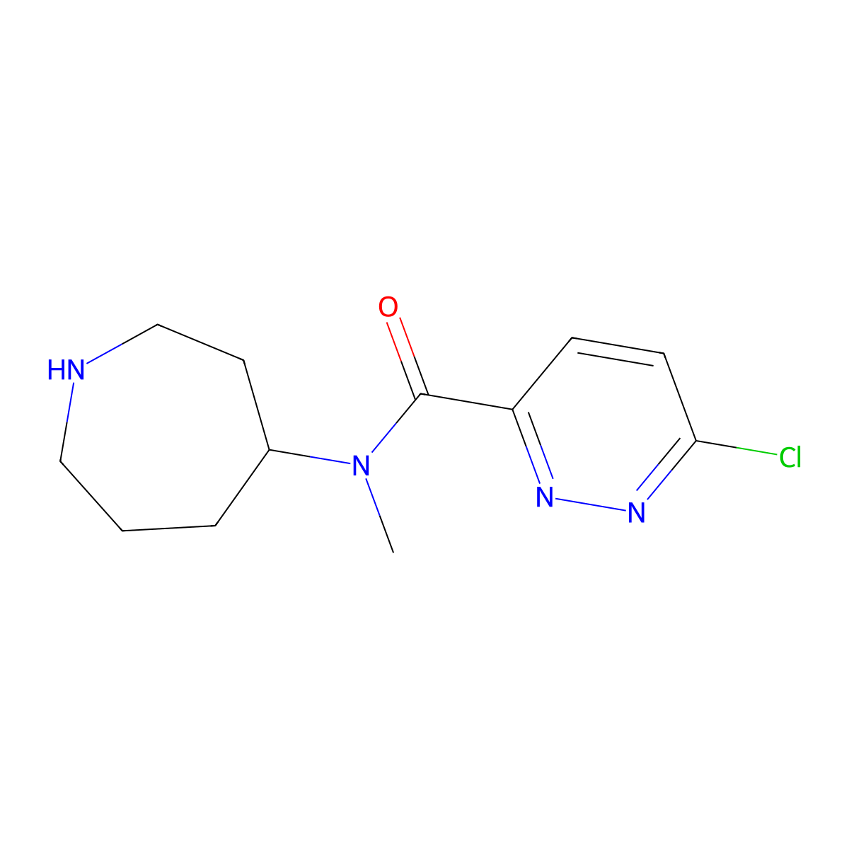 N-(azepan-4-yl)-6-chloro-N-methylpyridazine-3-carboxamide molecular structure, CAS 2757895-09-1