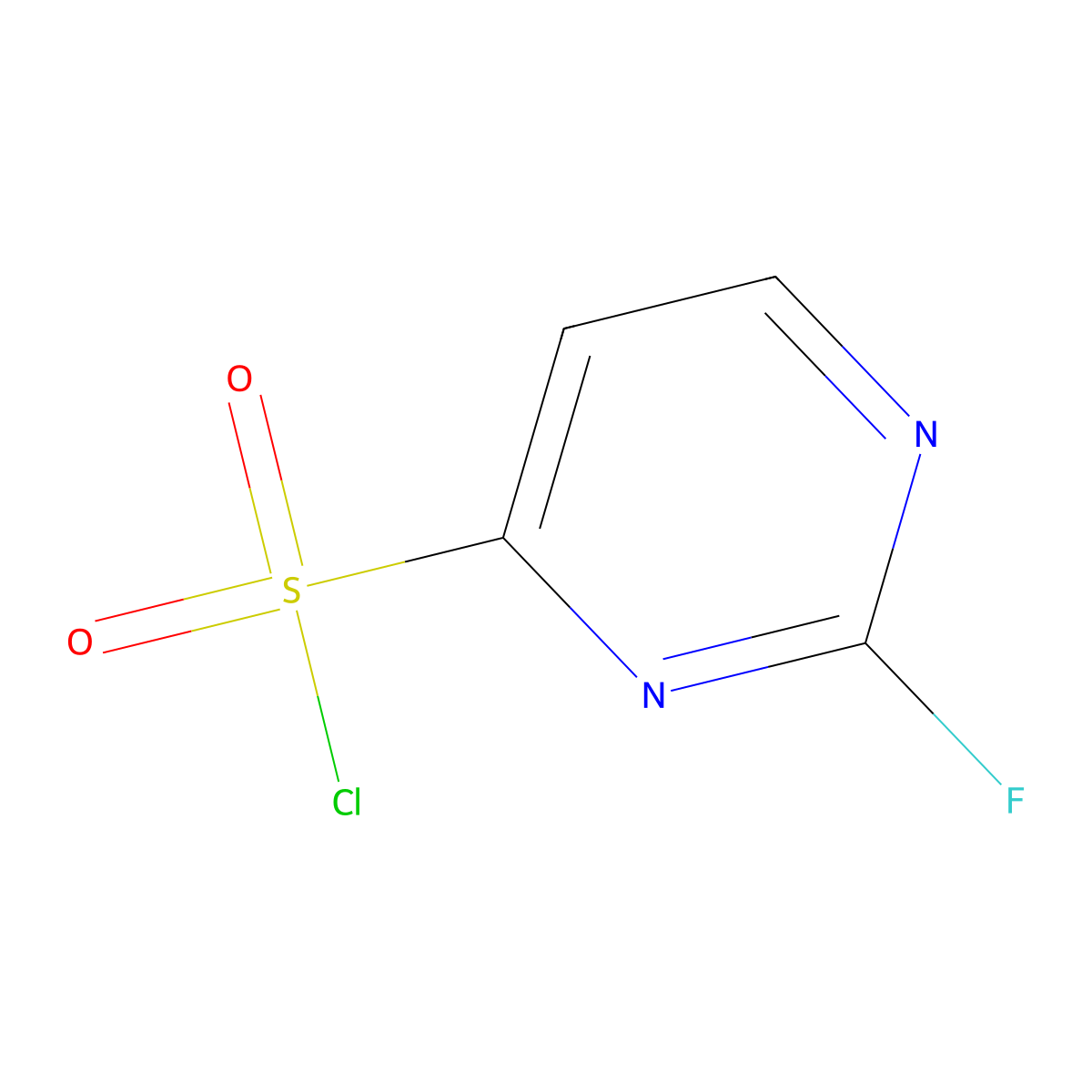 2-Fluoropyrimidine-4-sulfonyl chloride molecular structure, CAS 2757895-15-9