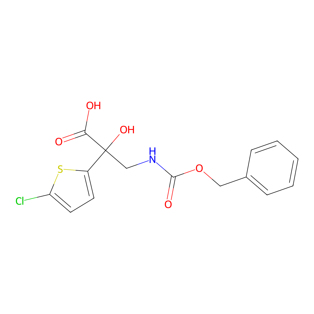 3-{[(Benzyloxy)carbonyl]amino}-2-(5-chlorothiophen-2-yl)-2-hydroxypropanoic acid molecular structure, CAS 2757895-16-0