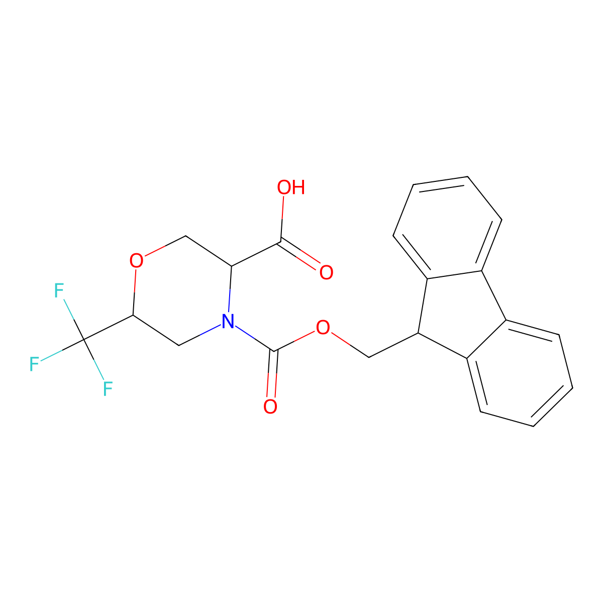 4-{[(9H-fluoren-9-yl)methoxy]carbonyl}-6-(trifluoromethyl)morpholine-3-carboxylic acid molecular structure, CAS 2757895-17-1