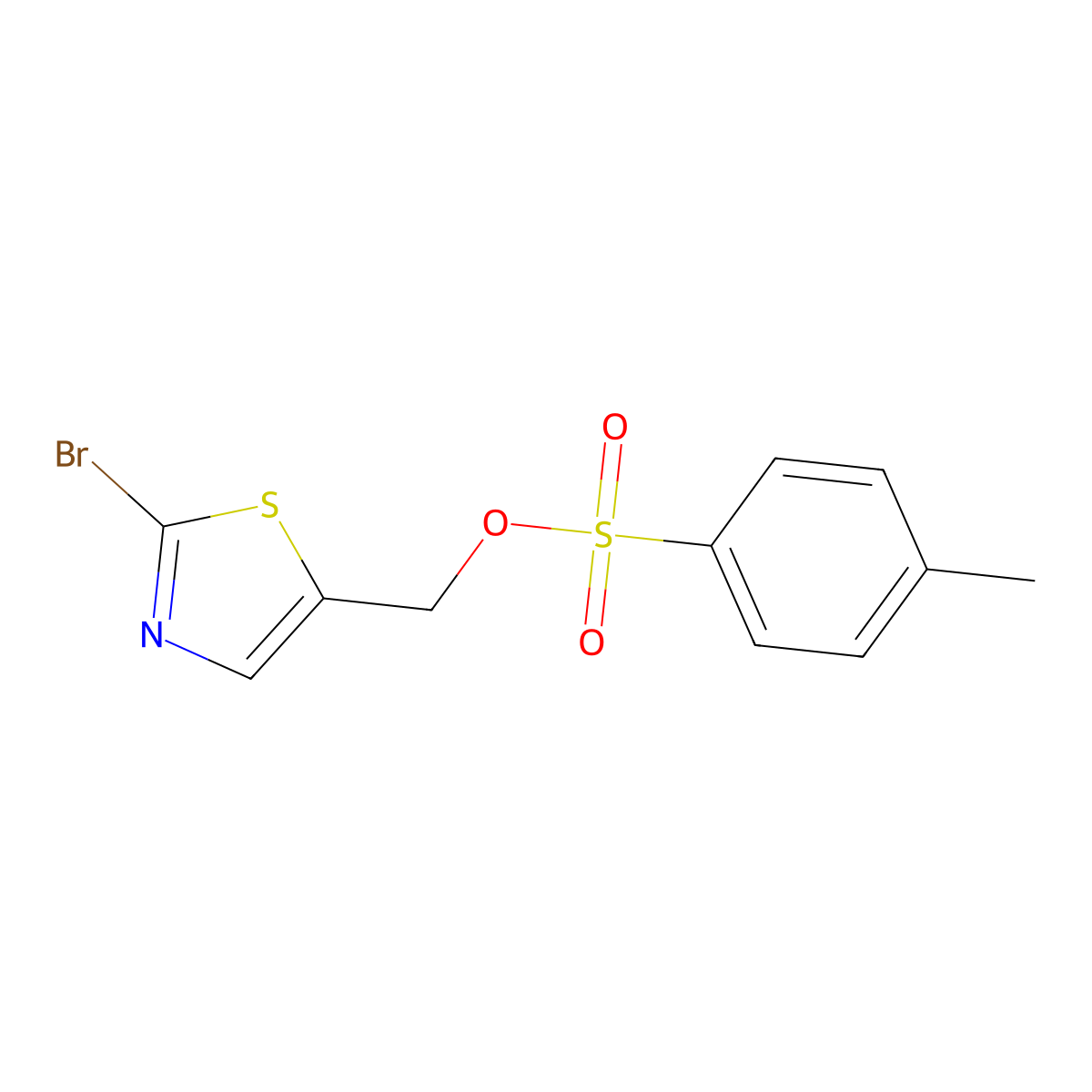 (2-Bromo-1,3-thiazol-5-yl)methyl 4-methylbenzene-1-sulfonate molecular structure, CAS 2757895-19-3