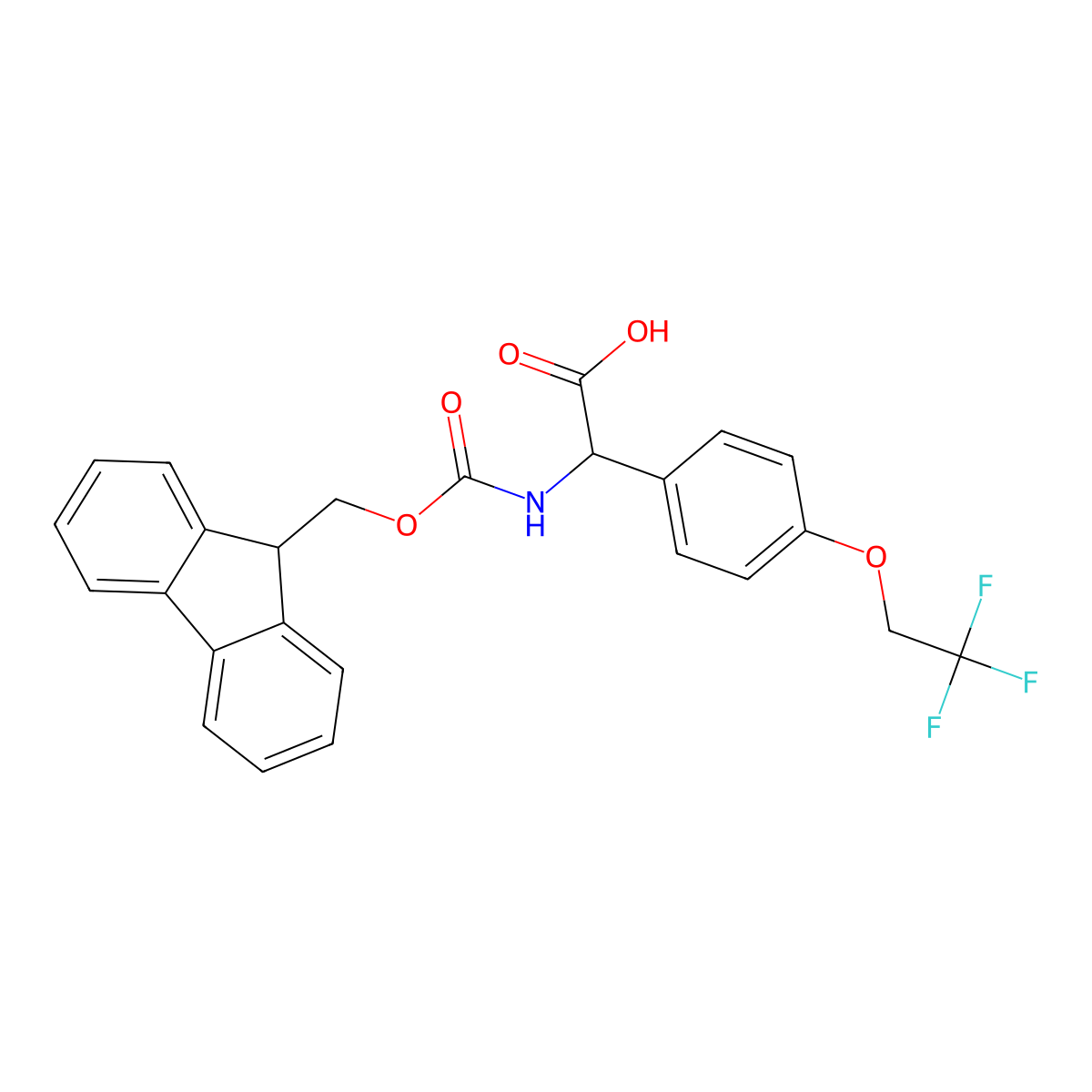 2-({[(9H-fluoren-9-yl)methoxy]carbonyl}amino)-2-[4-(2,2,2-trifluoroethoxy)phenyl]acetic acid molecular structure, CAS 2757895-23-9