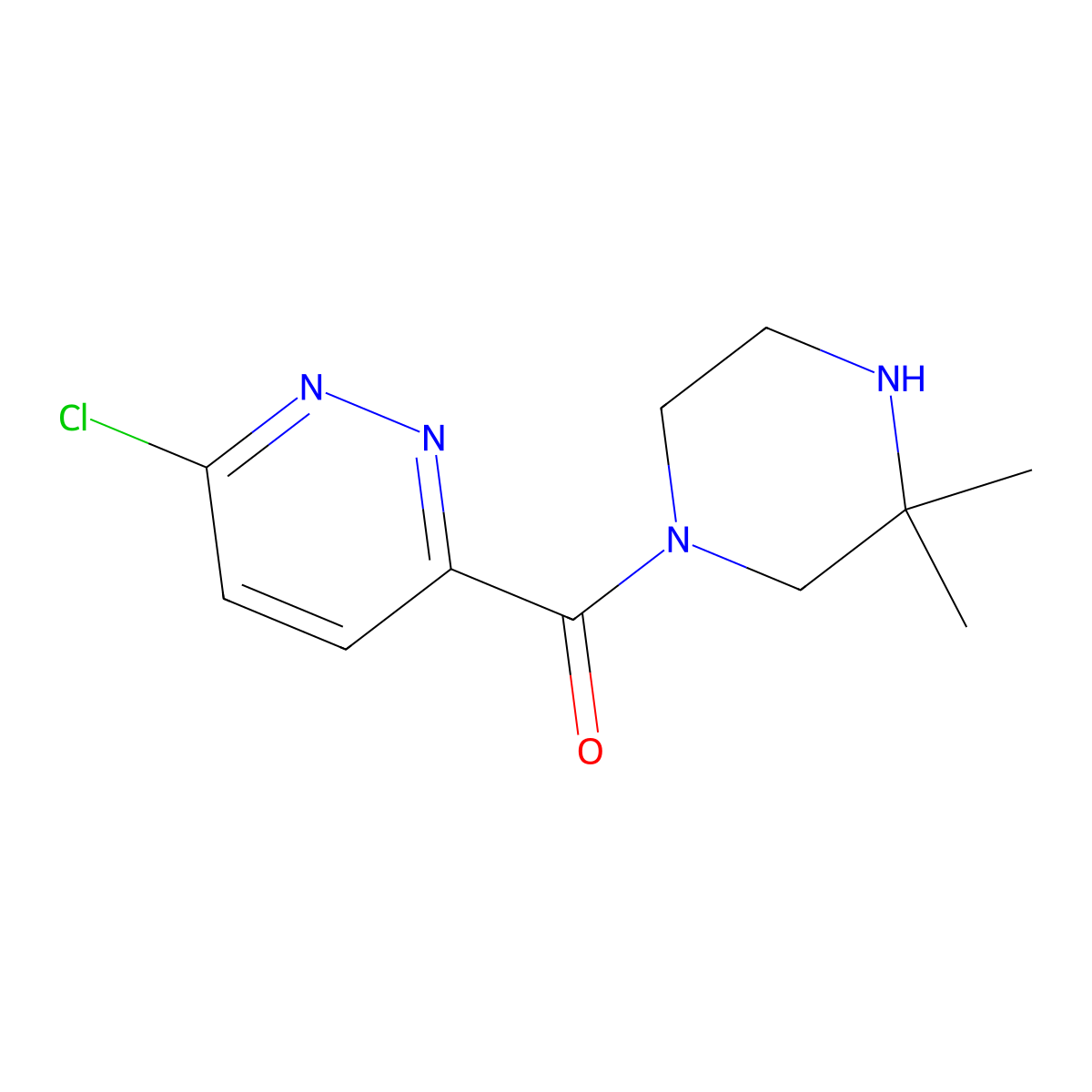 3-Chloro-6-(3,3-dimethylpiperazine-1-carbonyl)pyridazine molecular structure, CAS 2757895-31-9