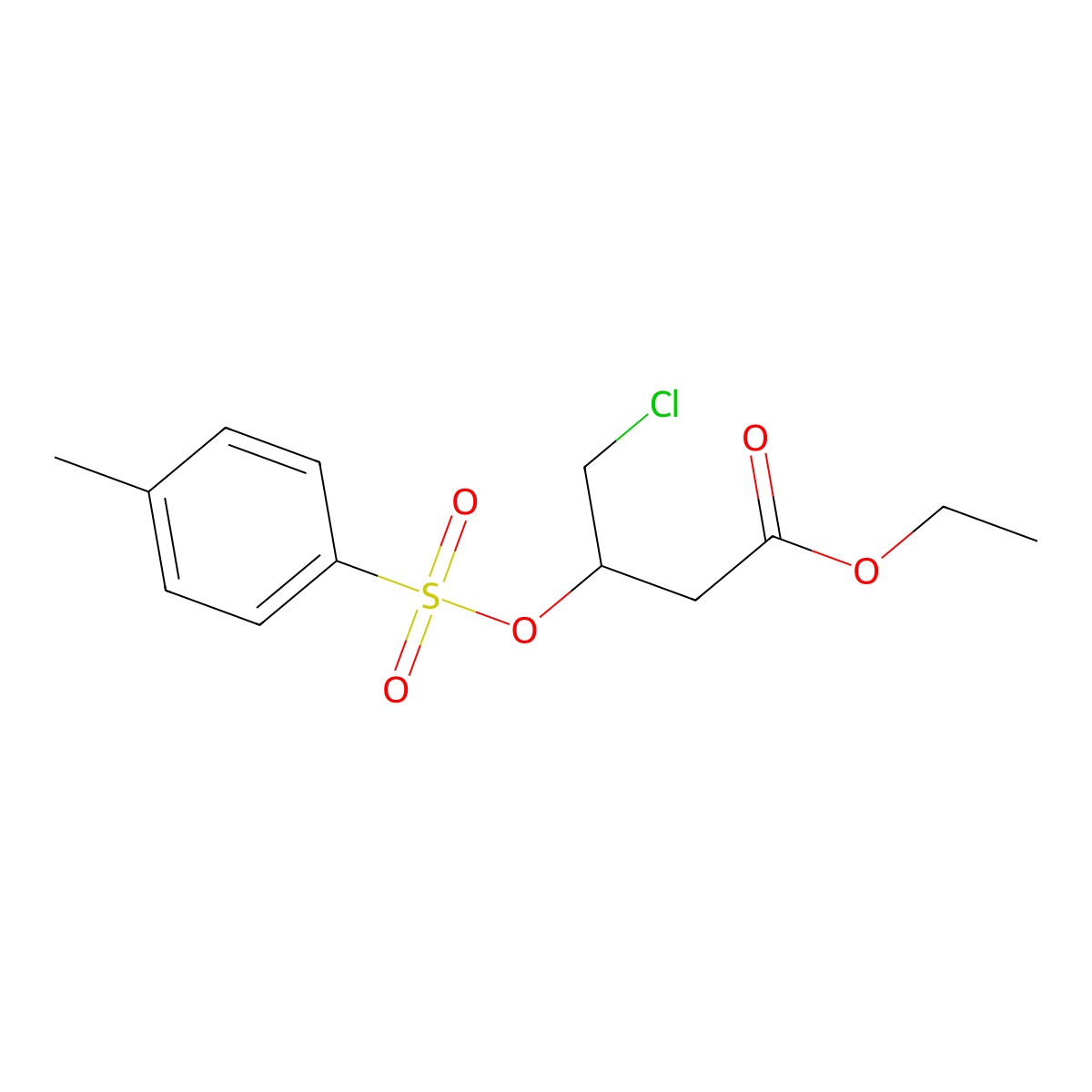 Ethyl 4-chloro-3-[(4-methylbenzenesulfonyl)oxy]butanoate molecular structure, CAS 2757895-47-7