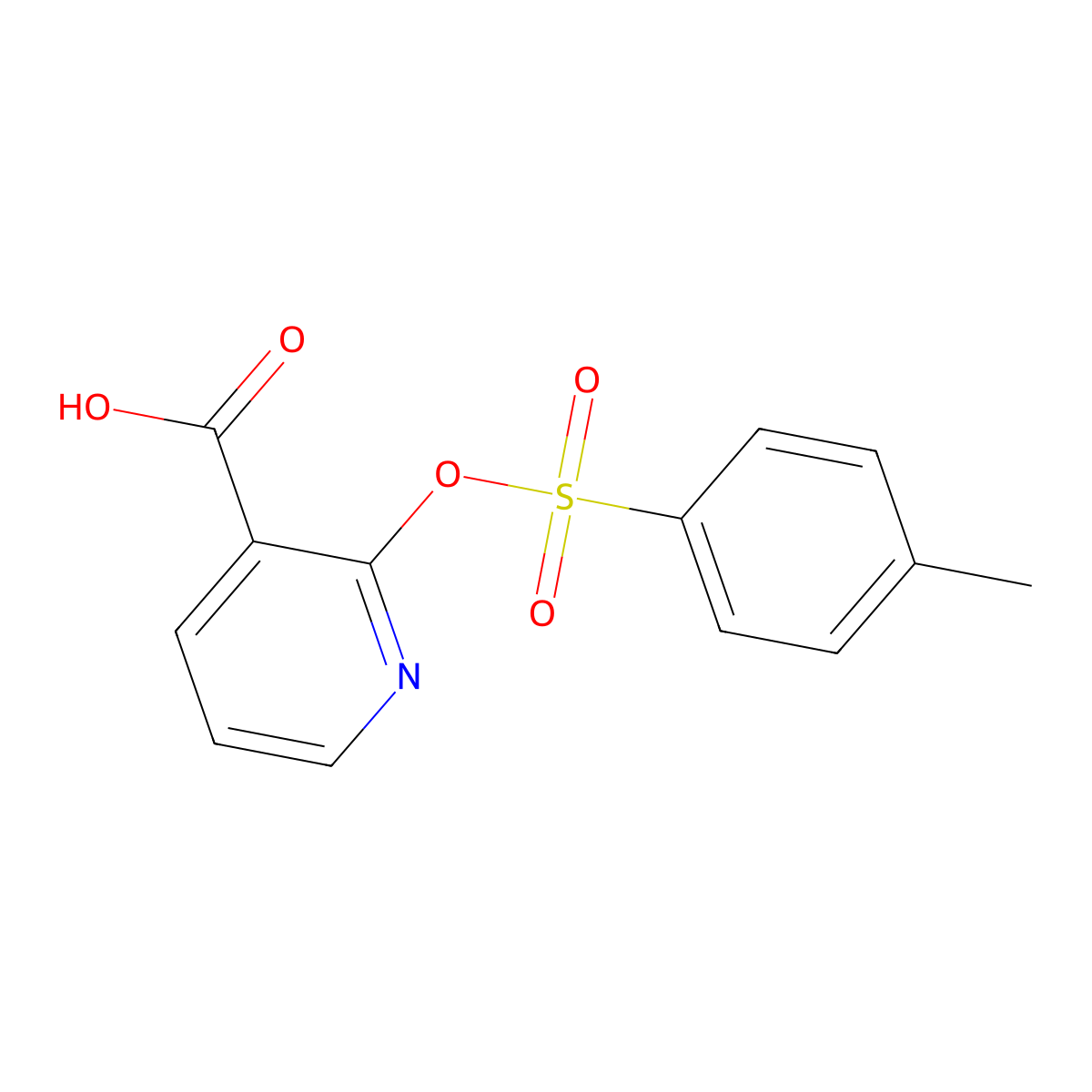 2-[(4-Methylbenzenesulfonyl)oxy]pyridine-3-carboxylic acid molecular structure, CAS 2757895-53-5