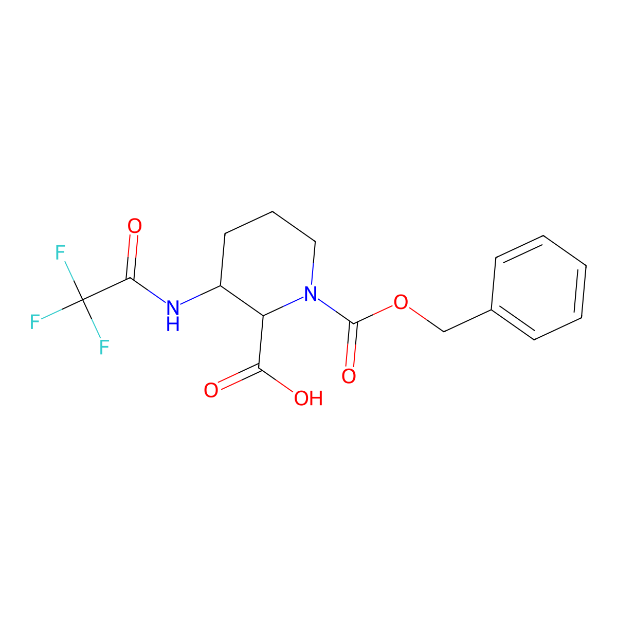 1-[(Benzyloxy)carbonyl]-3-(2,2,2-trifluoroacetamido)piperidine-2-carboxylic acid molecular structure, CAS 2757895-54-6