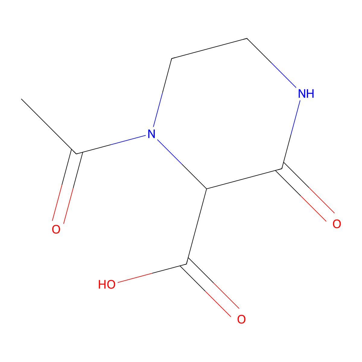 1-Acetyl-3-oxopiperazine-2-carboxylic acid molecular structure, CAS 2757895-57-9