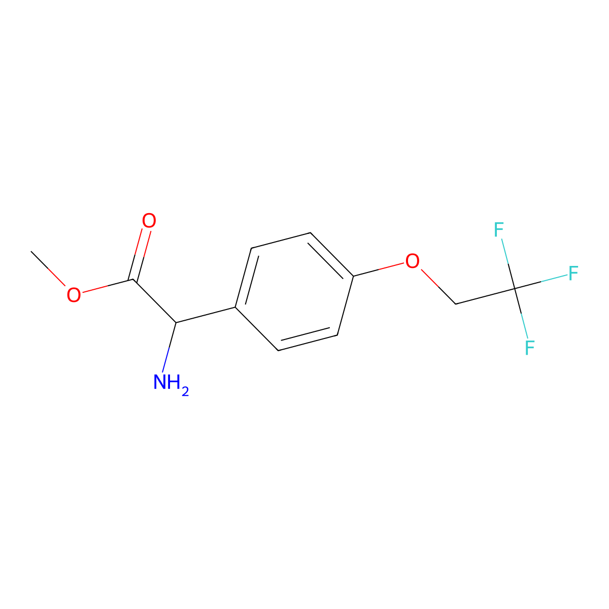 Methyl 2-amino-2-[4-(2,2,2-trifluoroethoxy)phenyl]acetate molecular structure, CAS 2757895-67-1