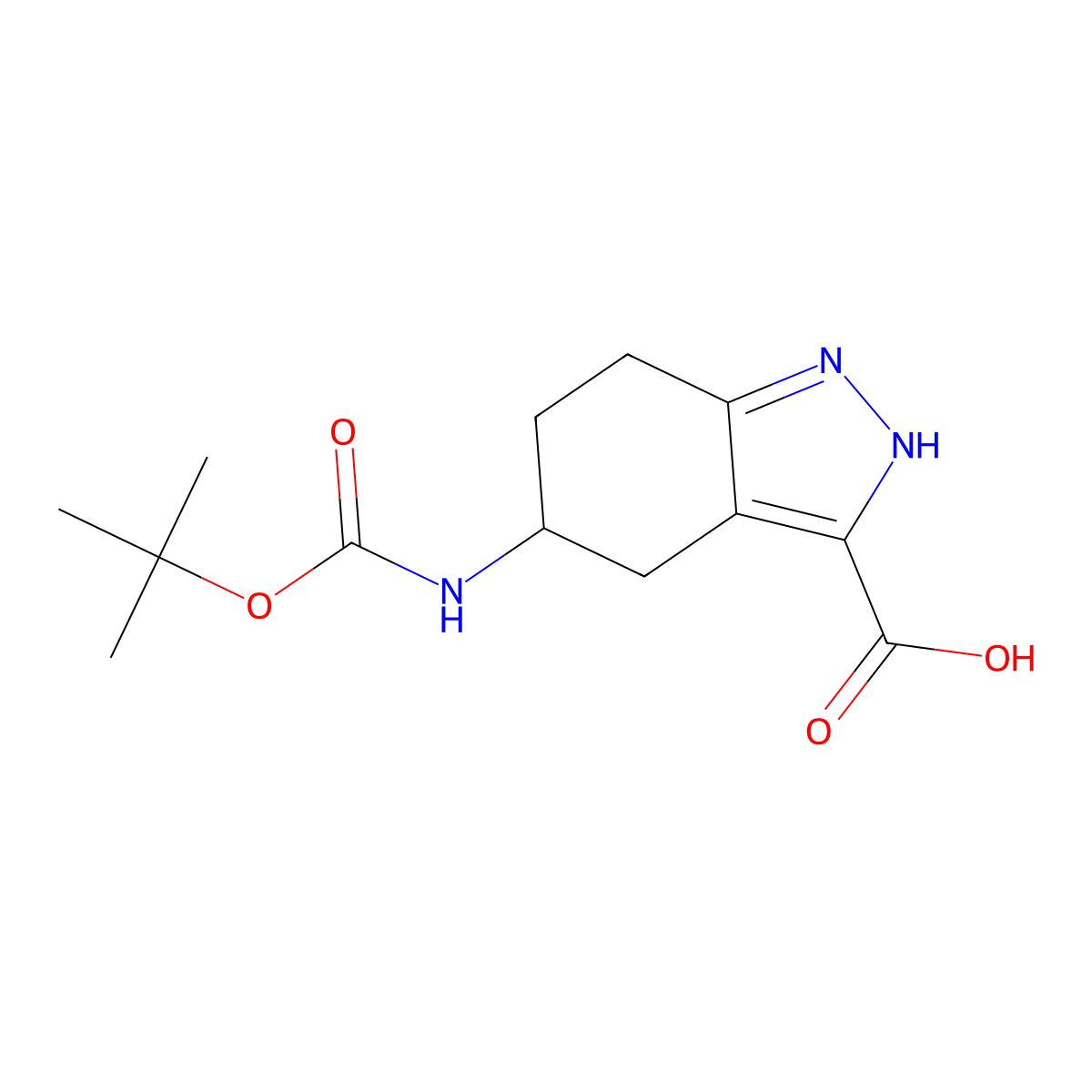 5-{[(tert-butoxy)carbonyl]amino}-4,5,6,7-tetrahydro-1H-indazole-3-carboxylic acid molecular structure, CAS 2757895-69-3