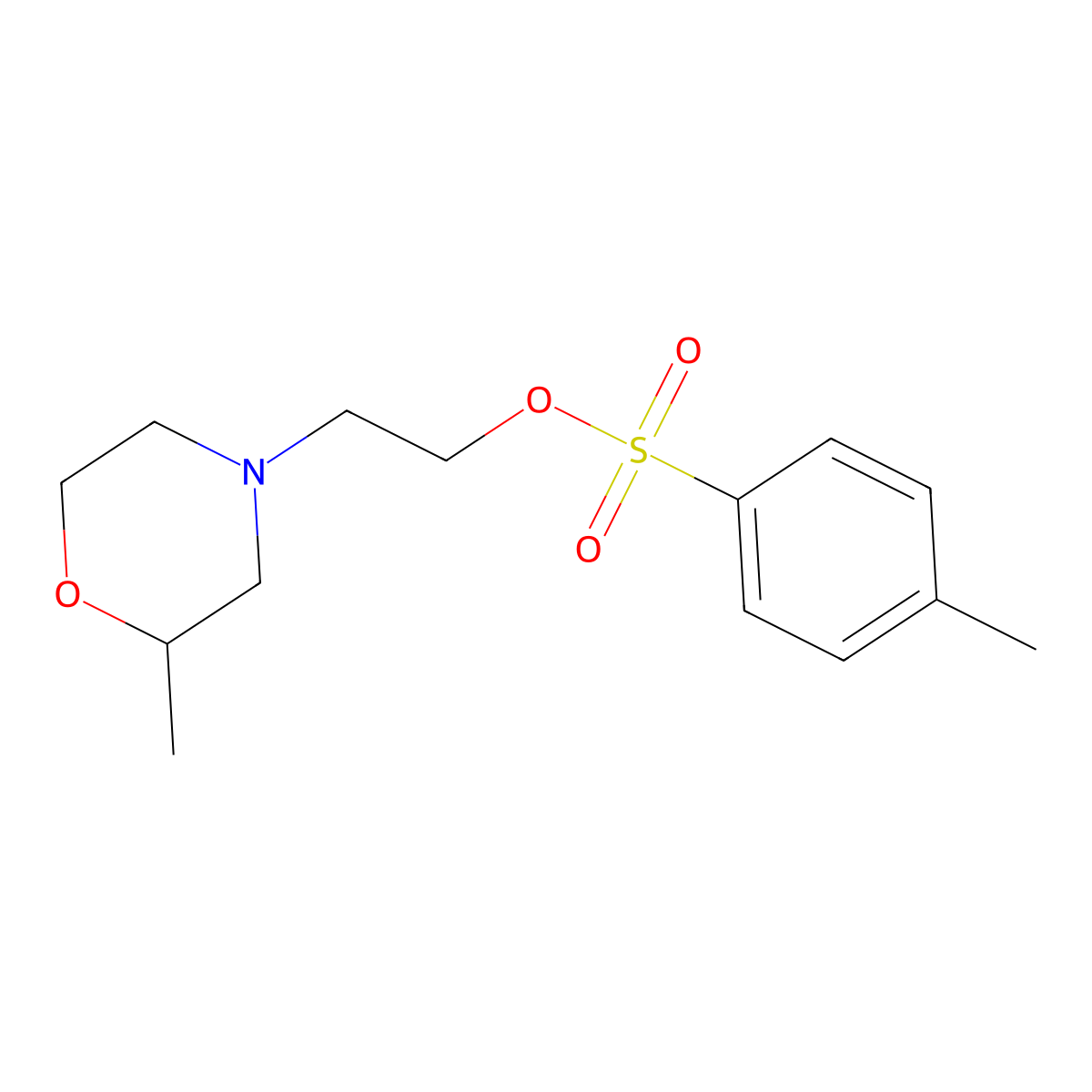 2-(2-Methylmorpholin-4-yl)ethyl 4-methylbenzene-1-sulfonate molecular structure, CAS 2757895-86-4