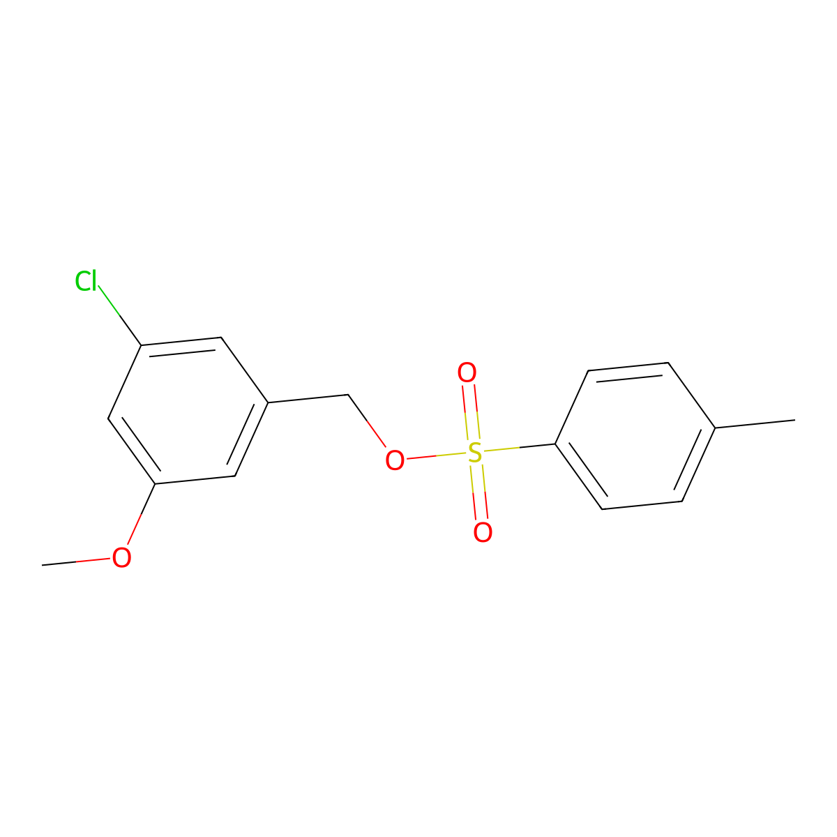 (3-Chloro-5-methoxyphenyl)methyl 4-methylbenzene-1-sulfonate molecular structure, CAS 2757895-87-5
