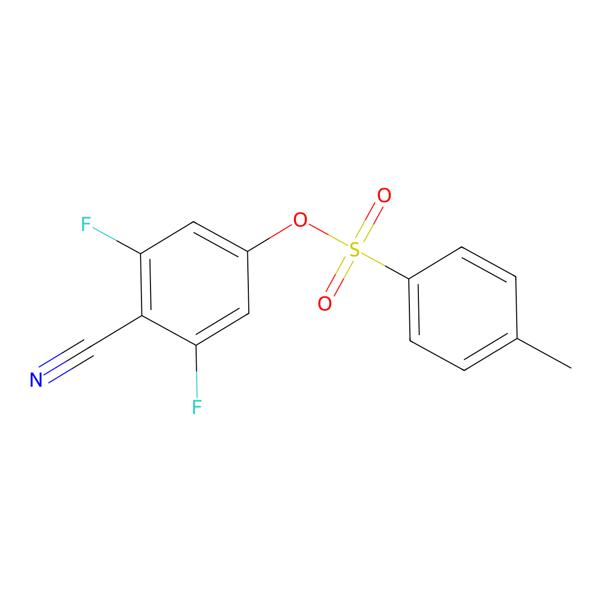 4-Cyano-3,5-difluorophenyl 4-methylbenzene-1-sulfonate molecular structure, CAS 2757895-94-4