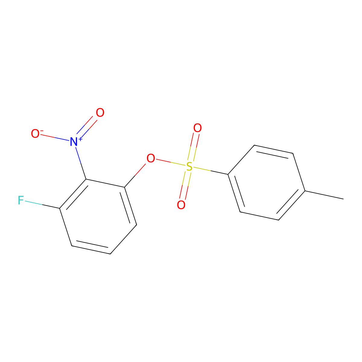 3-Fluoro-2-nitrophenyl 4-methylbenzene-1-sulfonate molecular structure, CAS 2757895-96-6