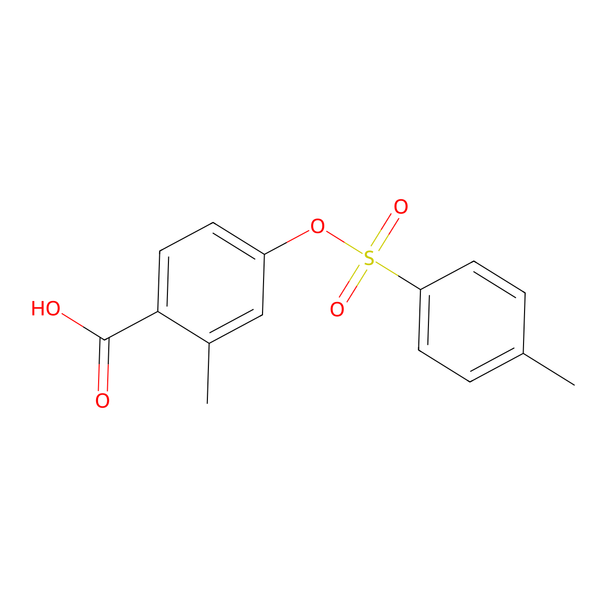 2-Methyl-4-[(4-methylbenzenesulfonyl)oxy]benzoic acid molecular structure, CAS 2757896-00-5