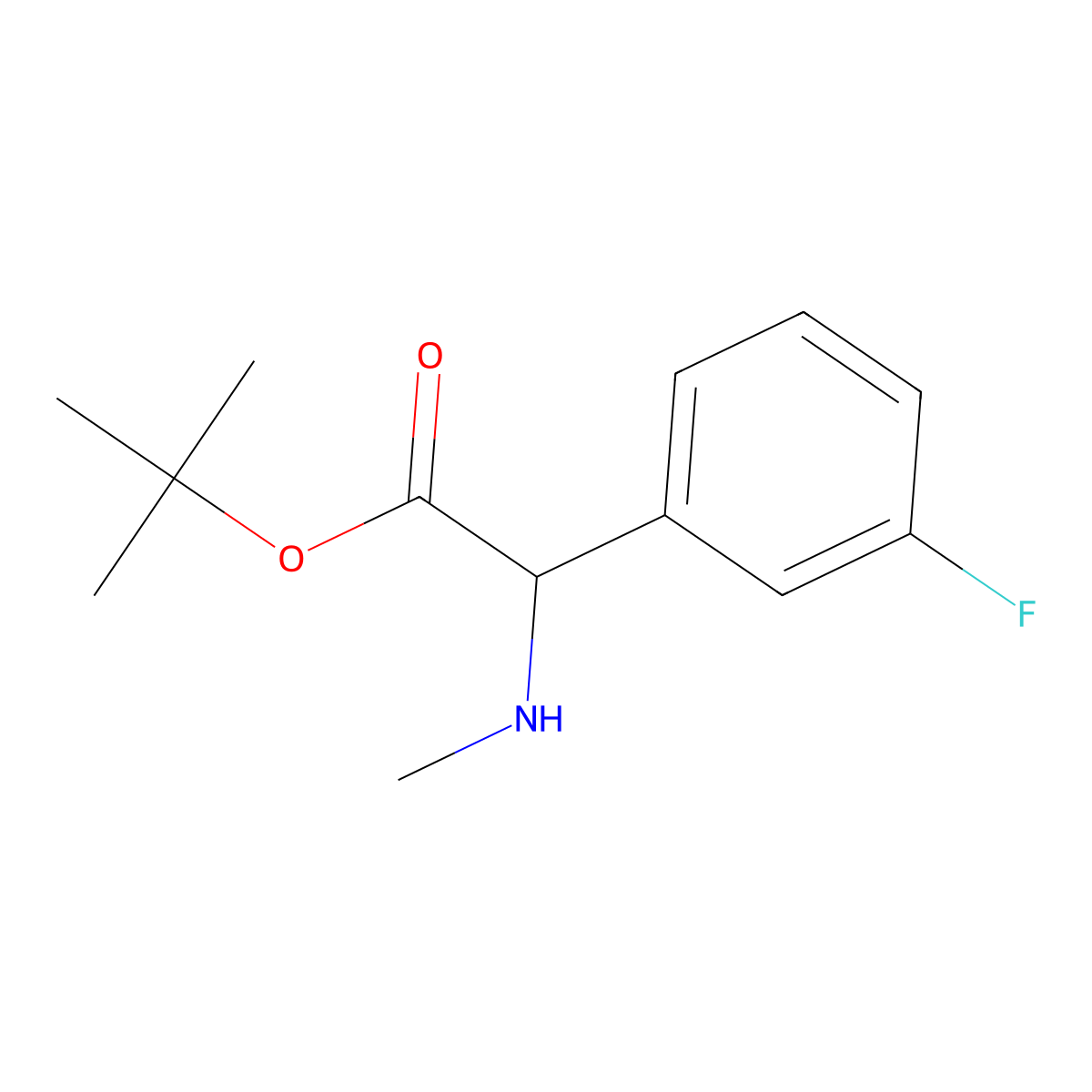 Tert-butyl 2-(3-fluorophenyl)-2-(methylamino)acetate molecular structure, CAS 2757896-05-0