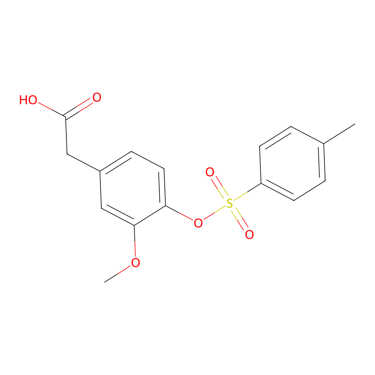 2-{3-Methoxy-4-[(4-methylbenzenesulfonyl)oxy]phenyl}acetic acid molecular structure, CAS 2757896-08-3
