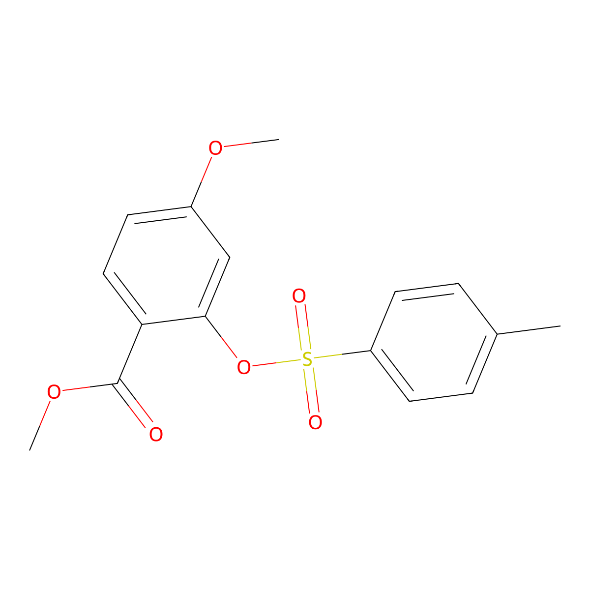 Methyl 4-methoxy-2-[(4-methylbenzenesulfonyl)oxy]benzoate molecular structure, CAS 2757900-30-2