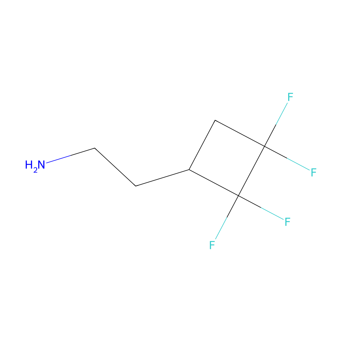 2-(2,2,3,3-Tetrafluorocyclobutyl)ethan-1-amine molecular structure, CAS 2757900-31-3