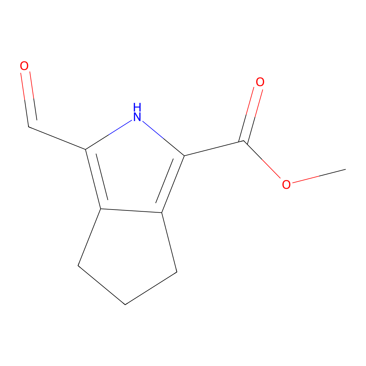 methyl 3-formyl-2H,4H,5H,6H-cyclopenta[c]pyrrole-1-carboxylate molecular structure, CAS 2757900-40-4