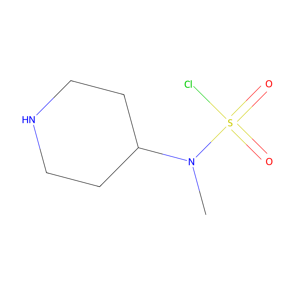 N-methyl-N-(piperidin-4-yl)sulfamoyl chloride molecular structure, CAS 2757900-41-5