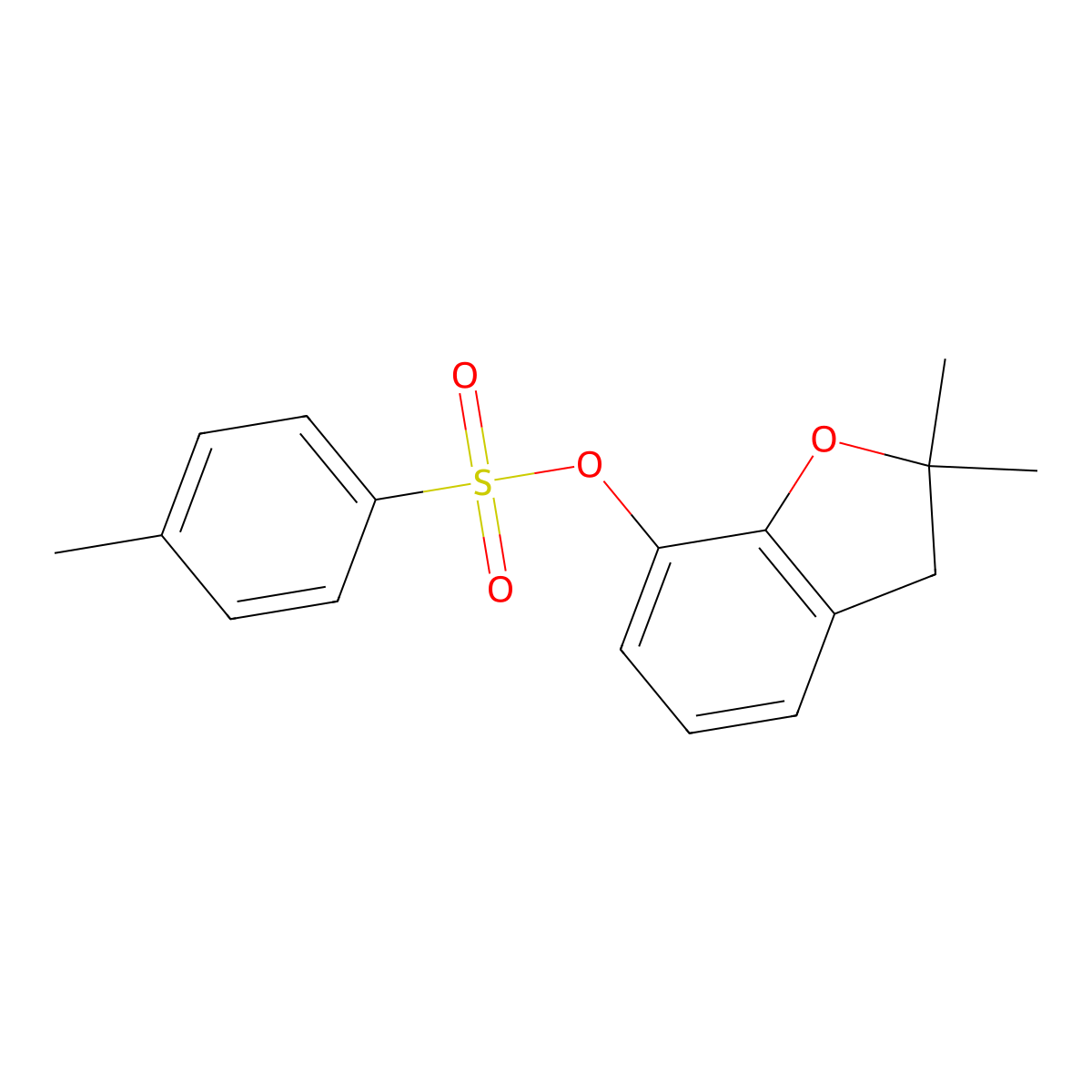 2,2-Dimethyl-2,3-dihydro-1-benzofuran-7-yl 4-methylbenzene-1-sulfonate molecular structure, CAS 2757900-45-9
