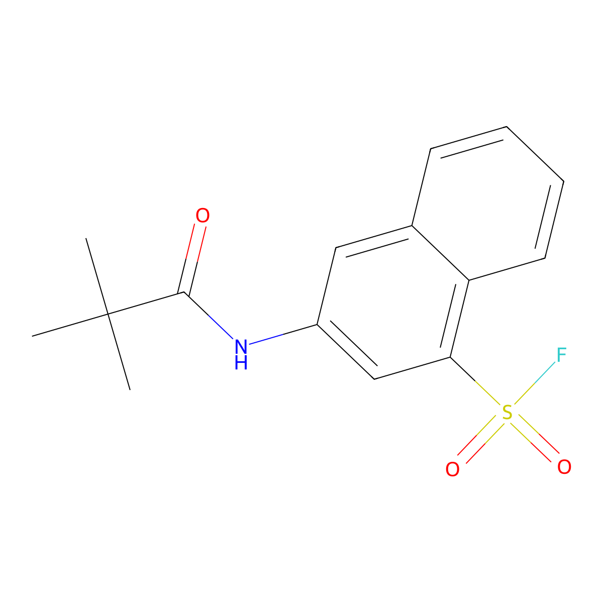 3-(2,2-Dimethylpropanamido)naphthalene-1-sulfonyl fluoride molecular structure, CAS 2757900-47-1