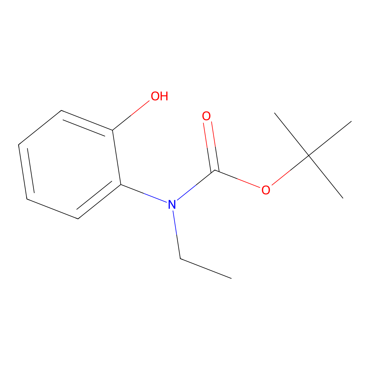 tert-butyl N-ethyl-N-(2-hydroxyphenyl)carbamate molecular structure, CAS 2757900-50-6