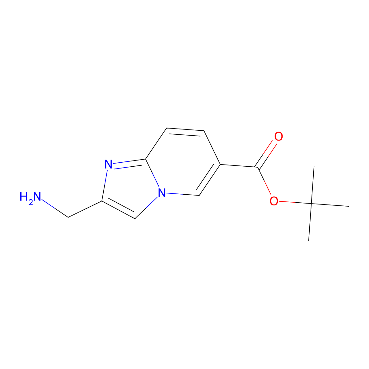 Tert-butyl 2-(aminomethyl)imidazo[1,2-a]pyridine-6-carboxylate molecular structure, CAS 2757900-52-8